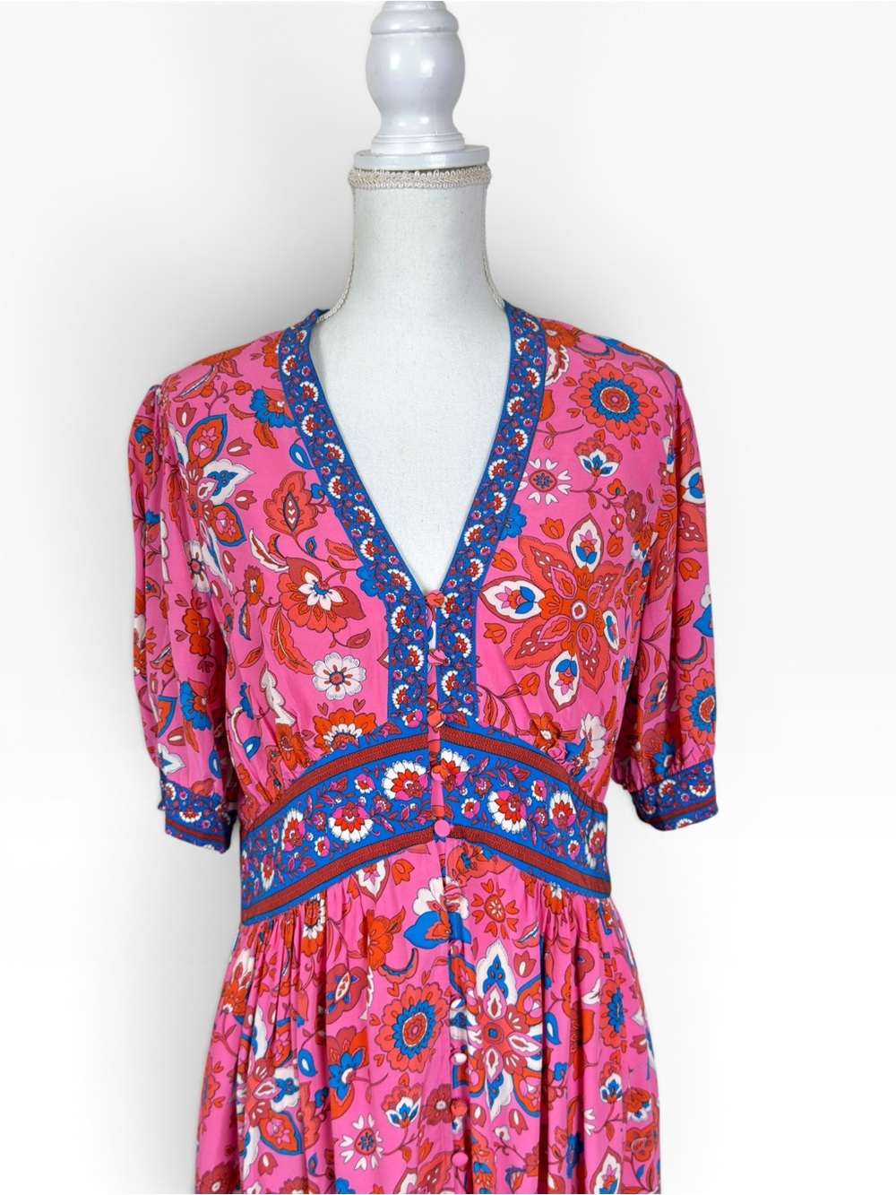 Boden Pink Elsa Midi Tea Dress - Picture 6 of 12